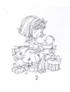 Clear Stamp Dawn, Mädchen mit Spielzeug